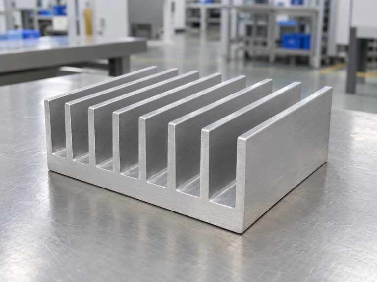 Shape accuracy radiator aluminum heat sink with a continuous base and straight parallel fins