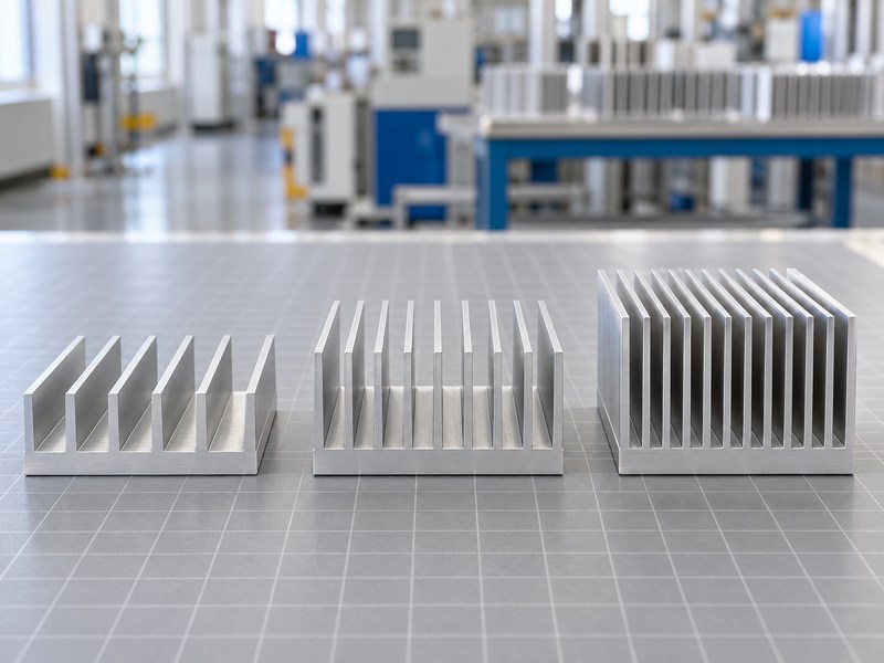 Shape accuracy radiator aluminum heat sink profile comparison with different fin heights and gaps