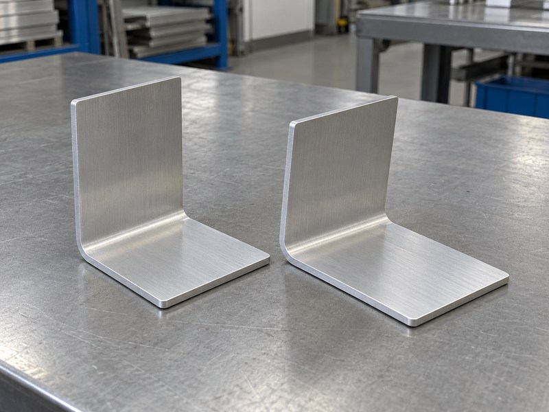 Sheet metal bending aluminum heat sink angle coupons for springback comparison