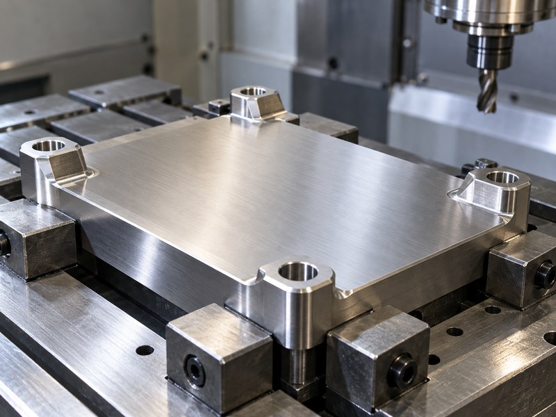 stainless steel cnc milling heat sink base contact face with consistent edge breaks