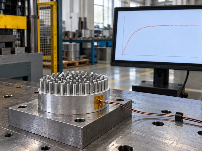 stainless steel cold forged heat sink thermal review with a representative short-pin test specimen