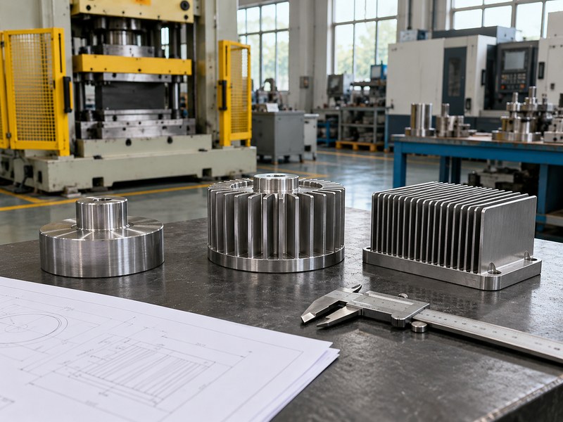 stainless steel cold forged heat sink feasibility review with formed and machined reference specimens