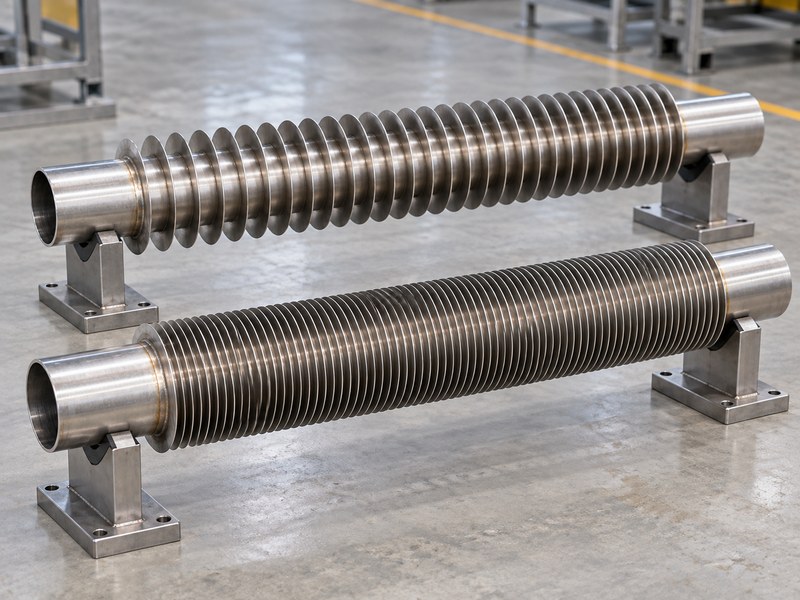 stainless steel finned heat sink samples with different fin spacing