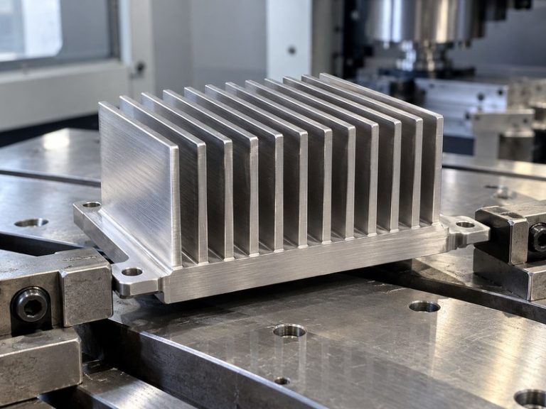 stainless steel natural finish heat sink with a clean uncoated metallic surface