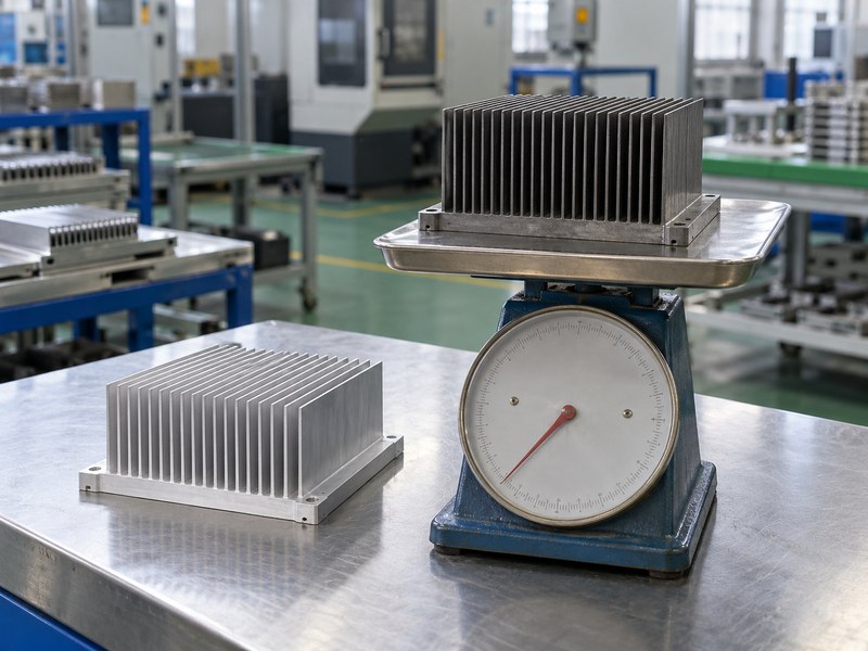 steel heat sink vs aluminum mass comparison setup without a fabricated scale reading