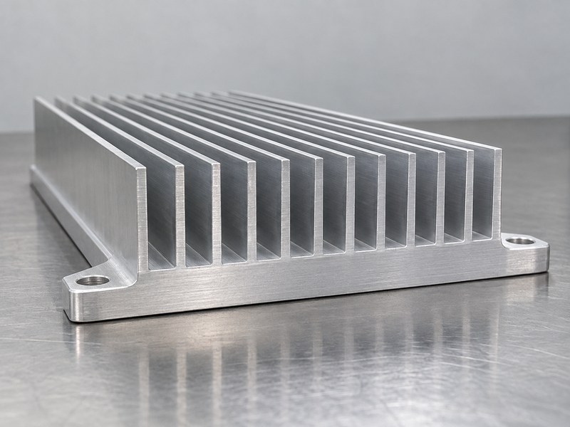 Structural radiator aluminum heat sink with a continuous base and integral mounting ears