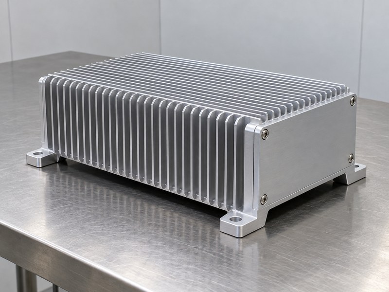 Structural radiator aluminum heat sink enclosure on its own mounting feet