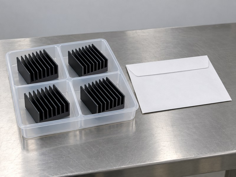 Supply anodized heat sink wholesaler parts separated into individual stock compartments
