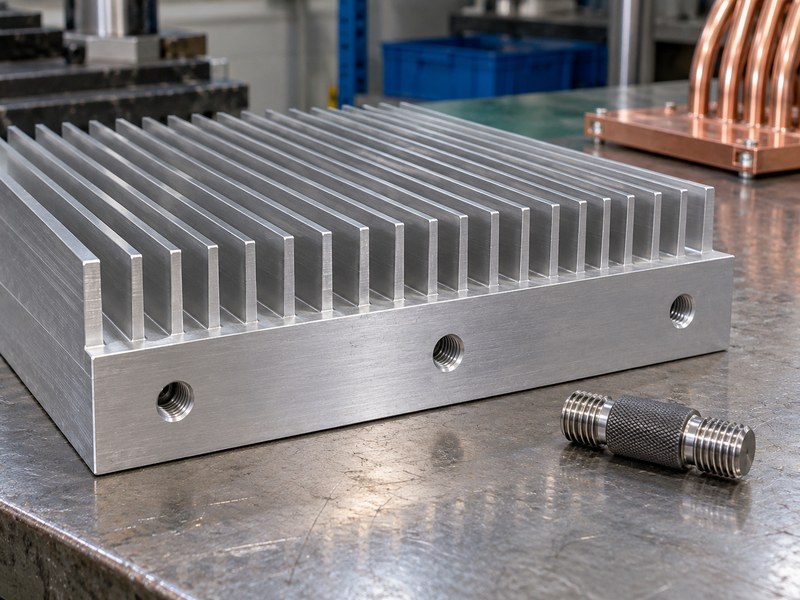 Surface treated aluminum heat sink base threads and a separate thread gauge