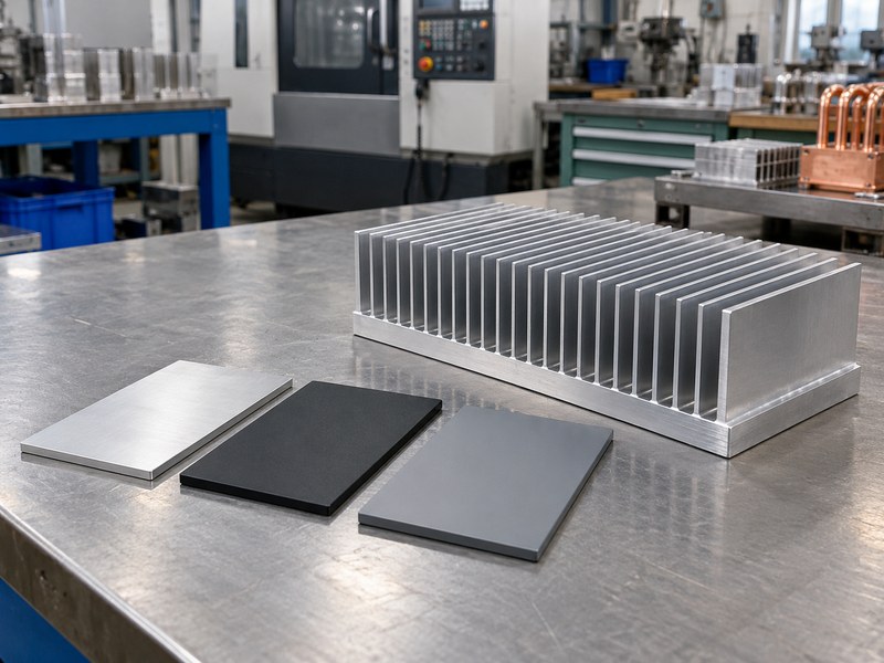 Surface treated radiator aluminum heat sink and separate finish witness coupons