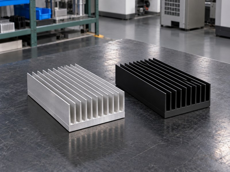 Surface treated radiator heat sink samples with identical silver and black geometries