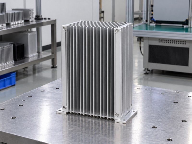 Surface treated radiator heat sink enclosure with clear vertical convection channels