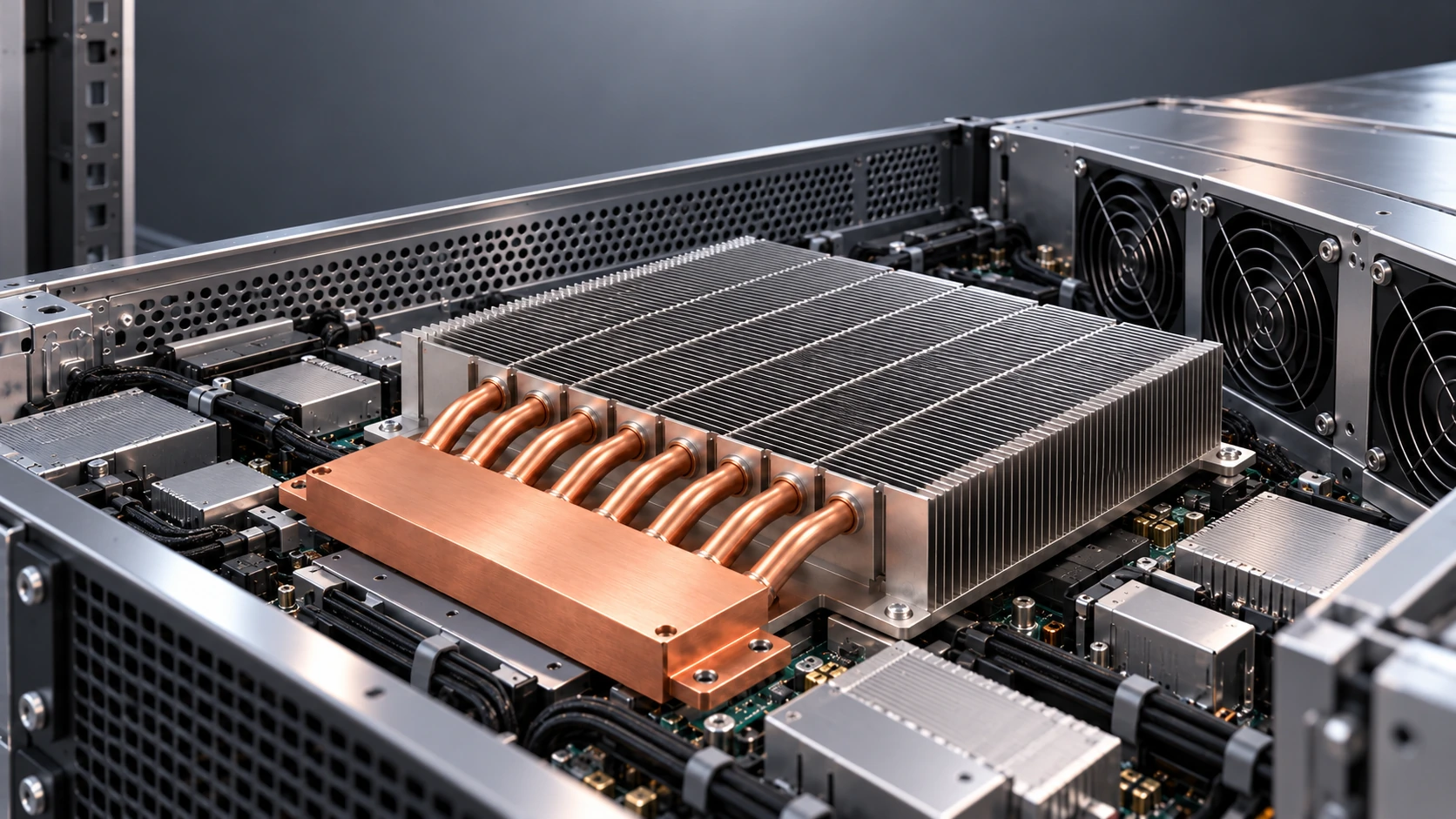 Heat pipe cooling assembly for telecom power equipment banner