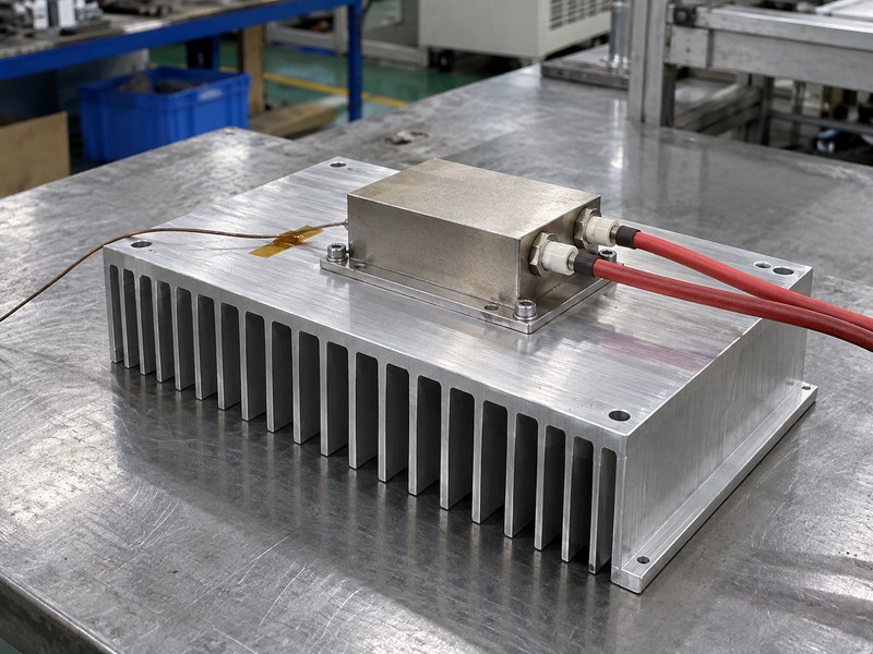 Transportation heat sink beneath an instrumented heater block