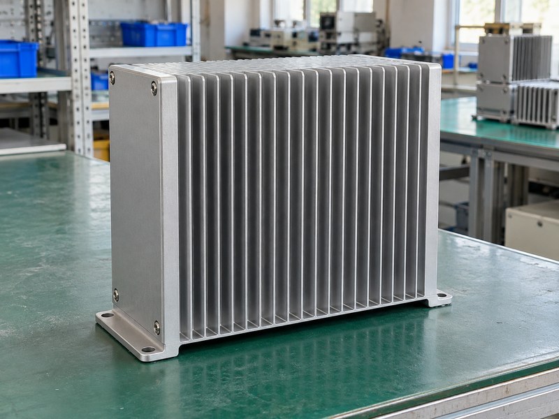 Fanless transportation heat sink enclosure with clear natural convection space