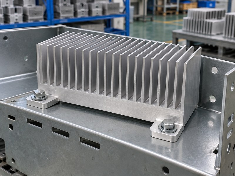 Transportation heat sink secured through its base mounting ears