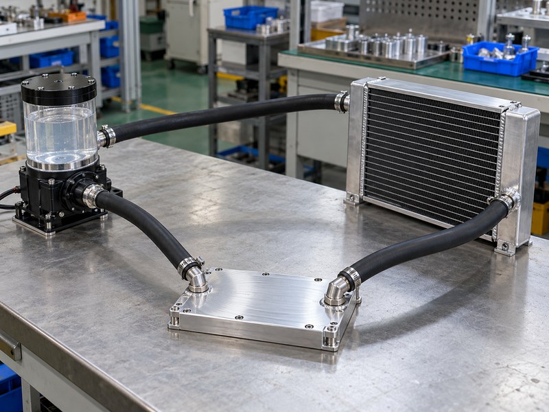 Transportation radiator heat sink loop with a cold plate pump and radiator