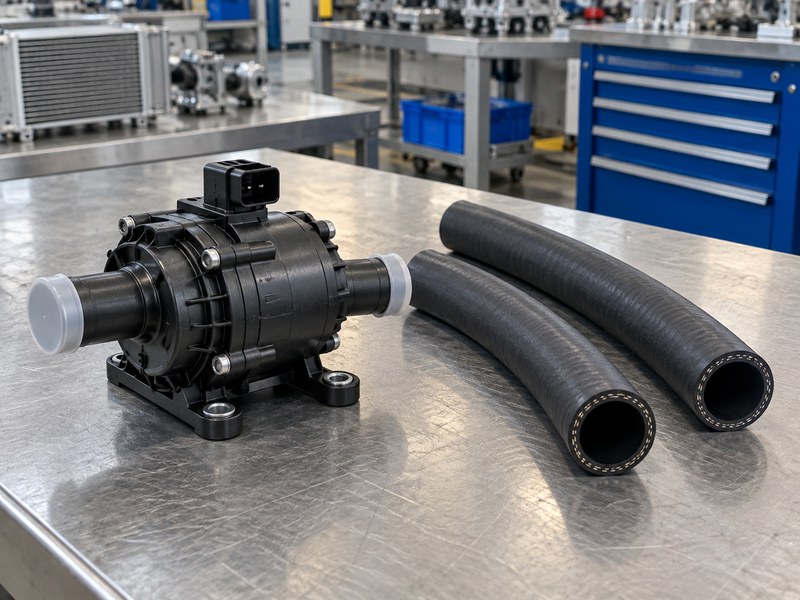 Transportation radiator heat sink coolant pump and hose samples