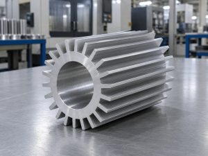 Tubular heat sink with an open axial bore and integral longitudinal fins