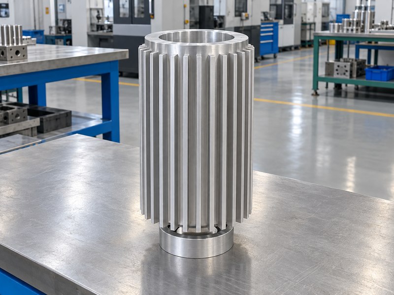 Tubular heat sink positioned vertically with unobstructed longitudinal fin channels
