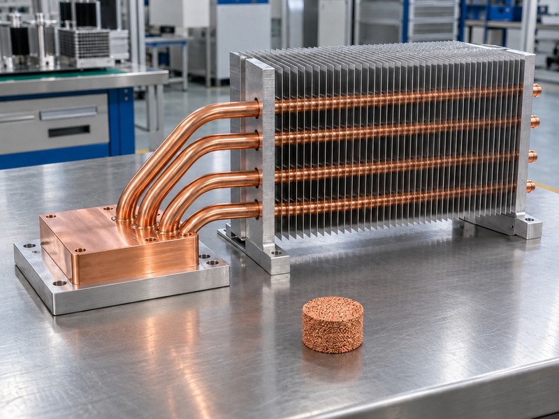 types of heat pipes with a separate sintered wick specimen