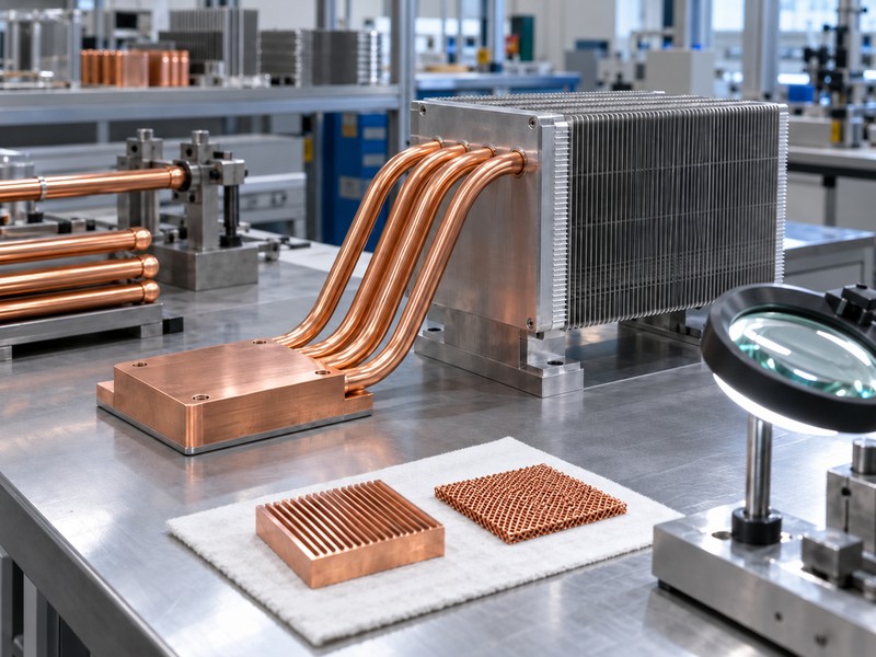 types of heat pipes with groove and mesh inspection specimens