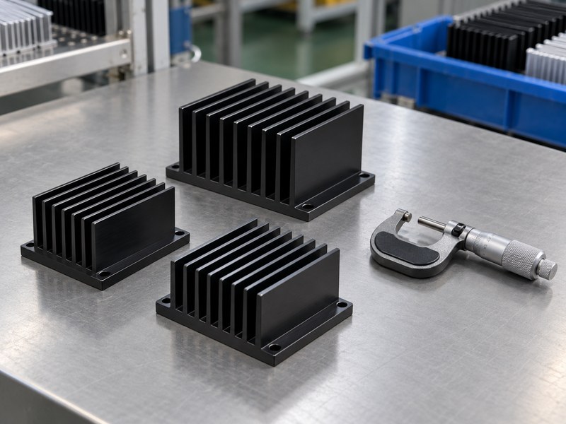 Voltage regulator heat sink samples and a separate inspection micrometer