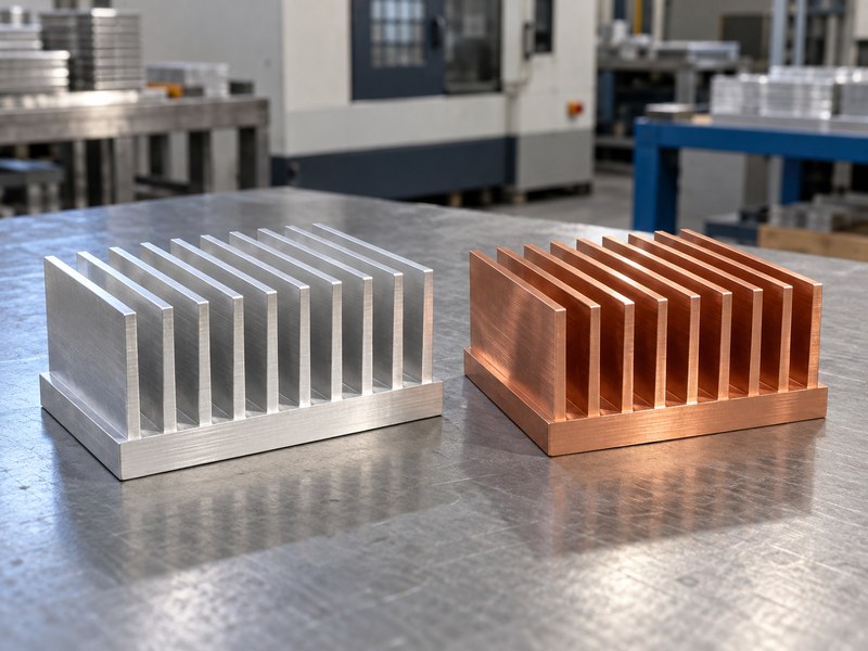 Voltage regulator heat sink aluminum and copper material comparison
