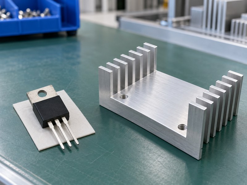 Voltage regulator heat sink calculation with a package and separate mounting surface