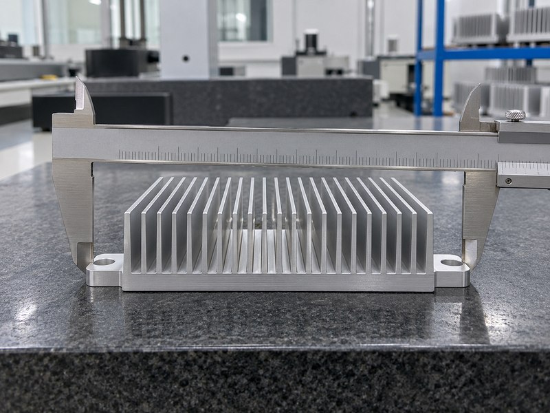 Measurement of a finished heat sink mounting feature