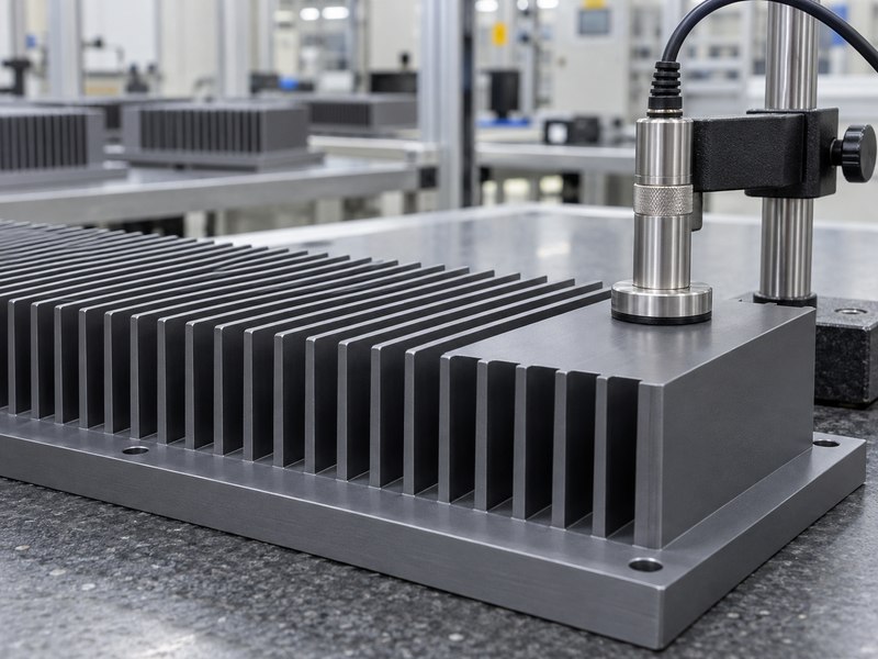 Coating gauge probe on a broad flat anodized heat sink surface