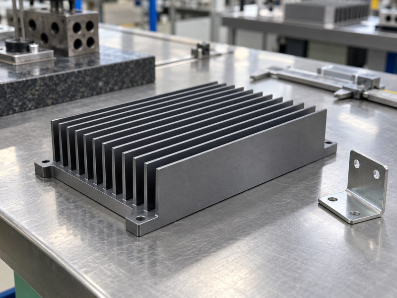 Wear resistant radiator heat sink with integral fins and mounting ears