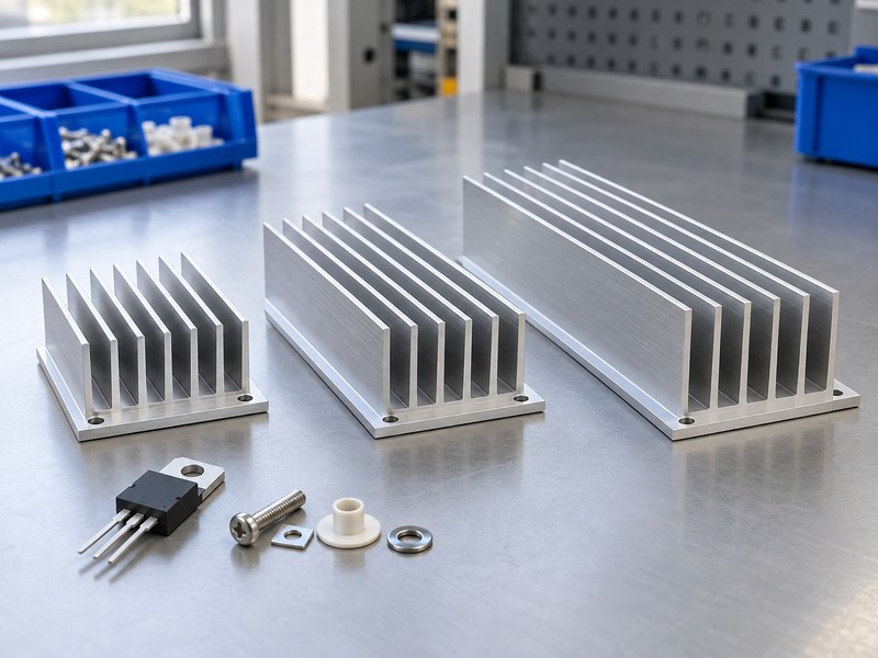 What size heat sink for voltage regulator applications with three different profile lengths