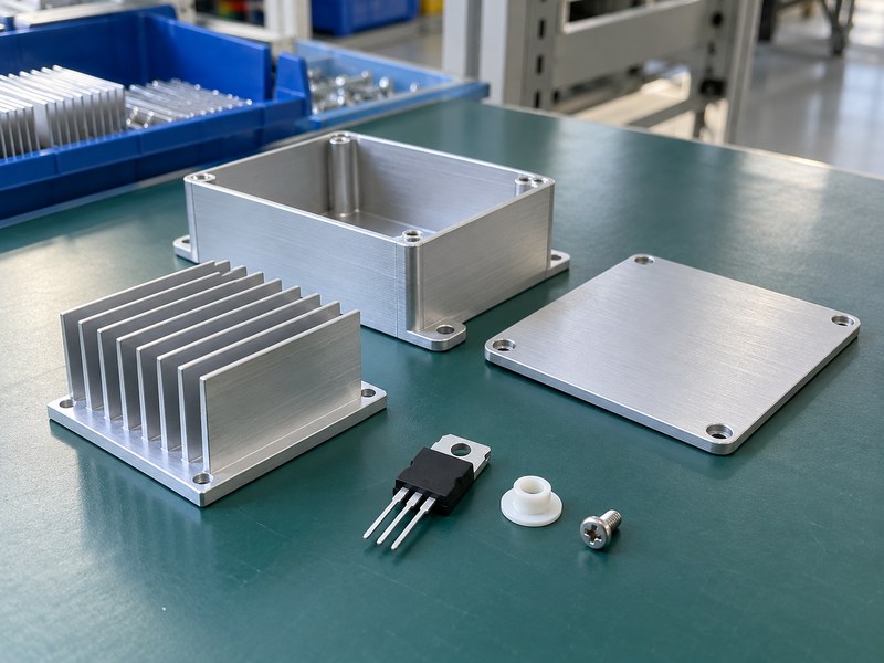 What size heat sink for voltage regulator applications with a profile and separate enclosure shell