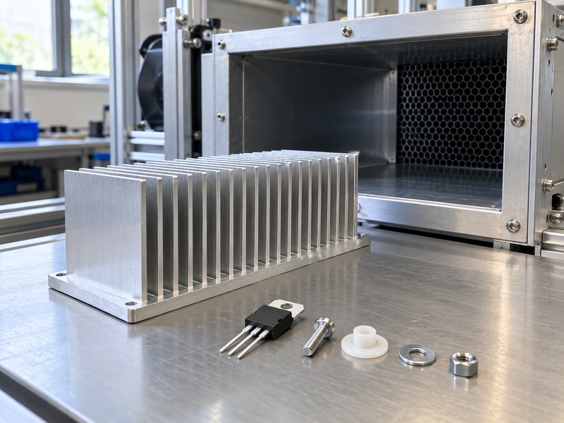 What size heat sink for voltage regulator applications with open fin channels at an airflow fixture