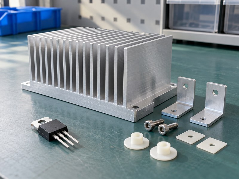 What size heat sink for voltage regulator applications with separate support brackets and fasteners