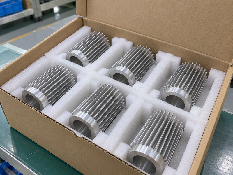 Wholesale tubular heat sink customized parts in separate protective packaging pockets