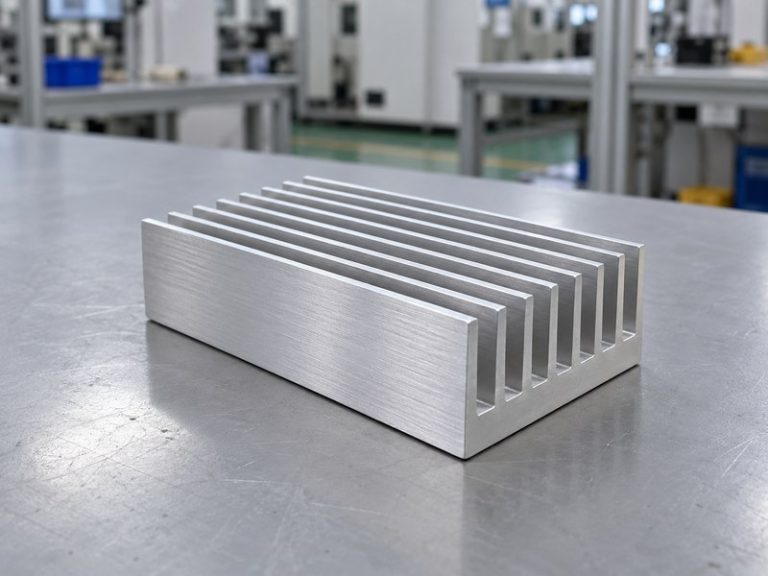 Wire drawing aluminum heat sink with a directional satin sidewall