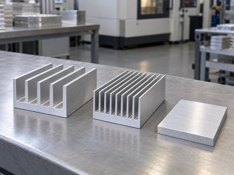 Wire drawing aluminum heat sink profiles with different fin spacing