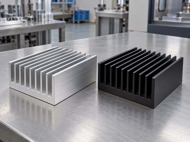 Silver and black anodized wire drawing aluminum heat sink samples