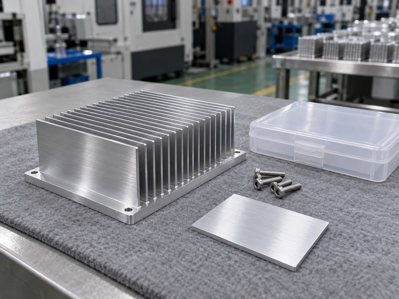 Wire drawing aluminum heat sink supplier approval sample with mounting hardware