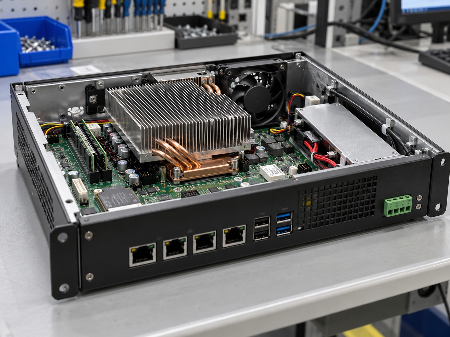 Industrial edge computer with an integrated zipper fin heat pipe cooling assembly